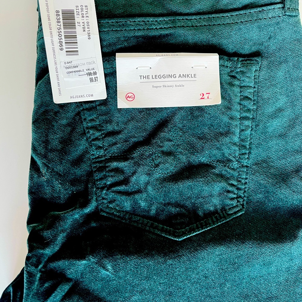 AG Velvet Skinny Leggings 27 BNWT